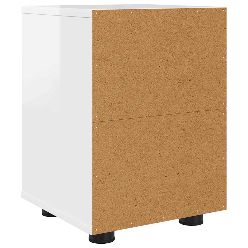 Noptiere cu sertar 2 pcs Alb lucios 30,5 x 30 x 43 cm — imaginea 9