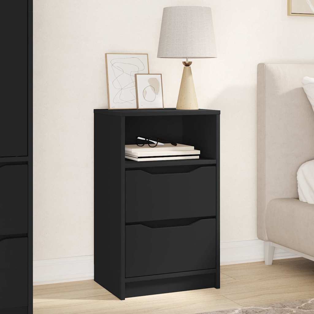Noptiera cu sertar Negru 40 x 30 x 467 cm Lemn compozit — imaginea 2