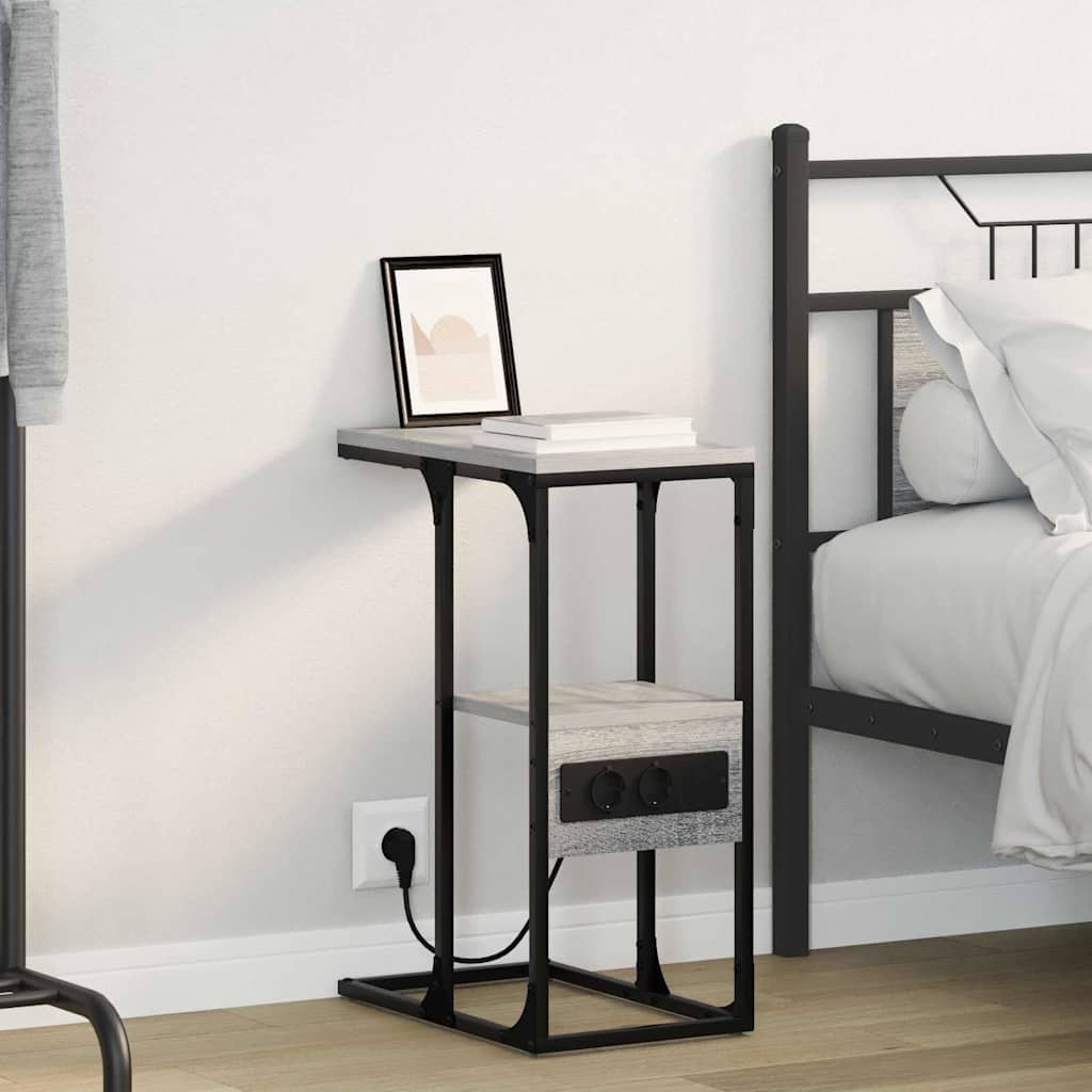 Noptiera cu sertar sonoma gri 41.5 x 26 x 60.5 cm Lemn compozit — imaginea 2