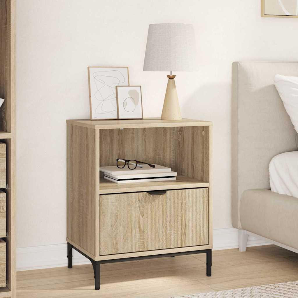 Noptiera cu sertar Stejar sonoma 49 x 36 x 61 cm Lemn compozit — imaginea 2