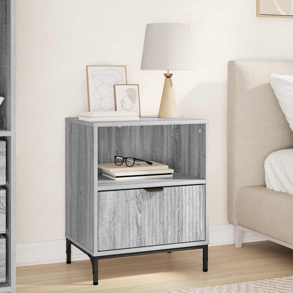Noptiera cu sertar sonoma gri 49 x 36 x 61 cm Lemn compozit — imaginea 2