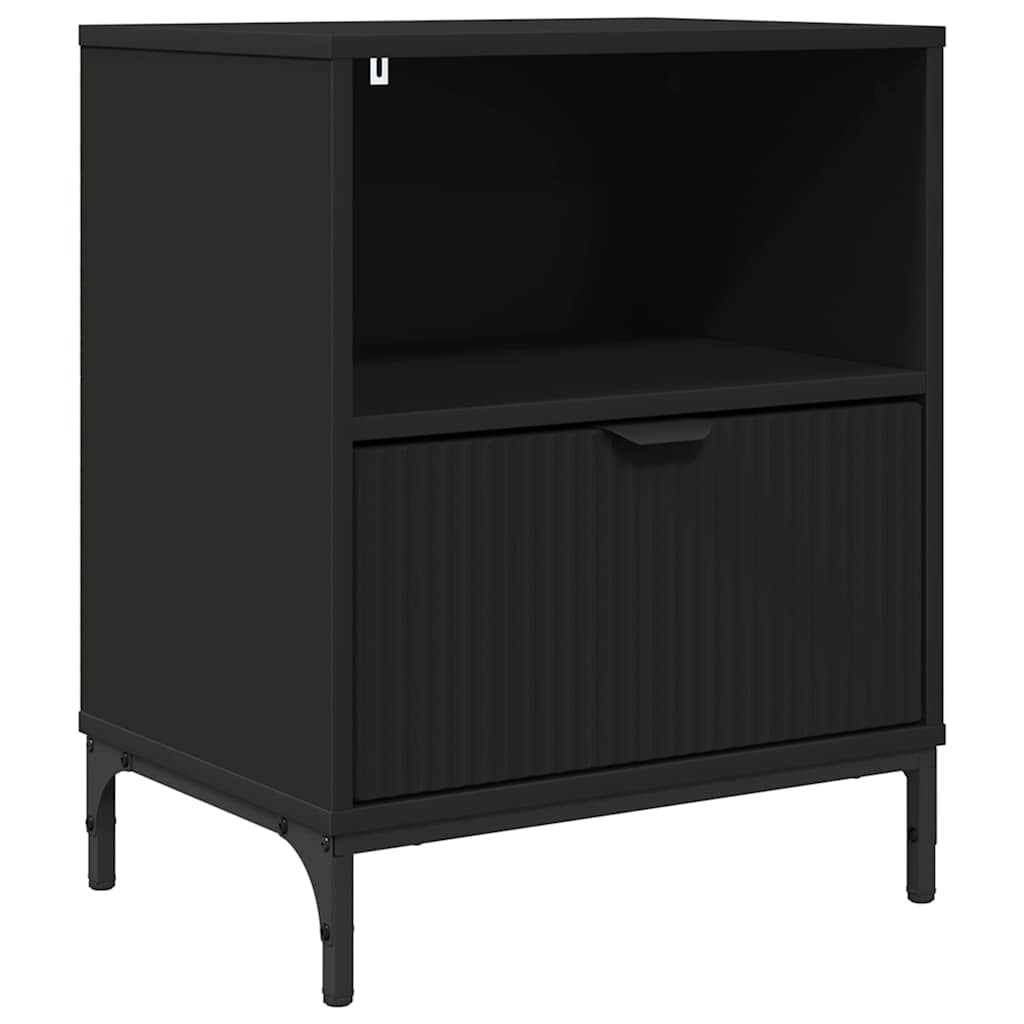 Noptiera cu sertar Negru 49 x 36 x 61 cm Lemn compozit
