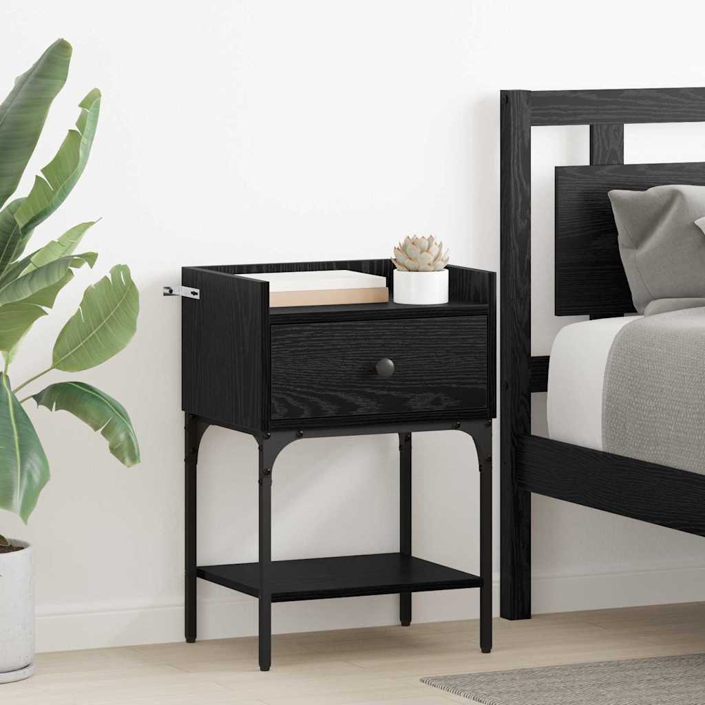 Noptiera cu sertar Stejar negru 40 x 29 x 60 cm Lemn compozit — imaginea 2