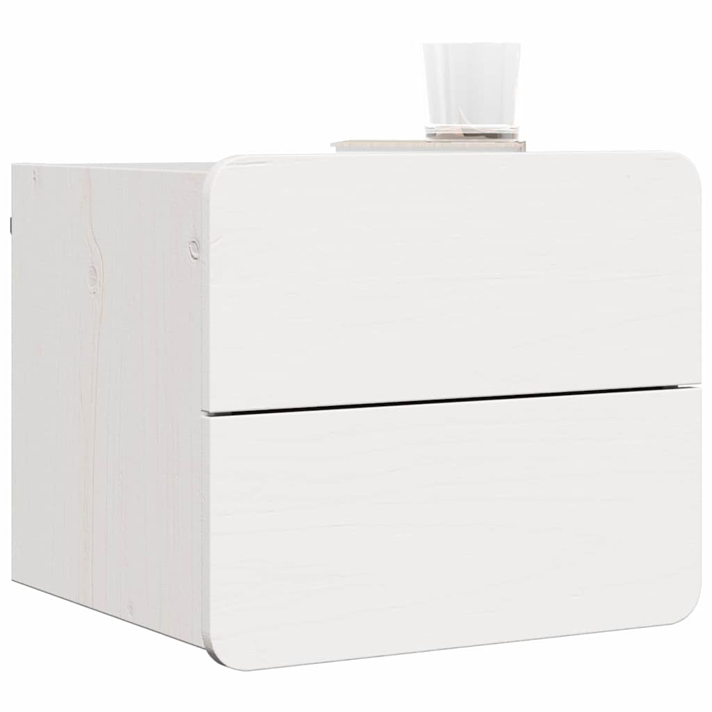 Noptiera cu sertar 2 pcs Alb 39 x 34 x 33 cm Pin masiv — imaginea 3