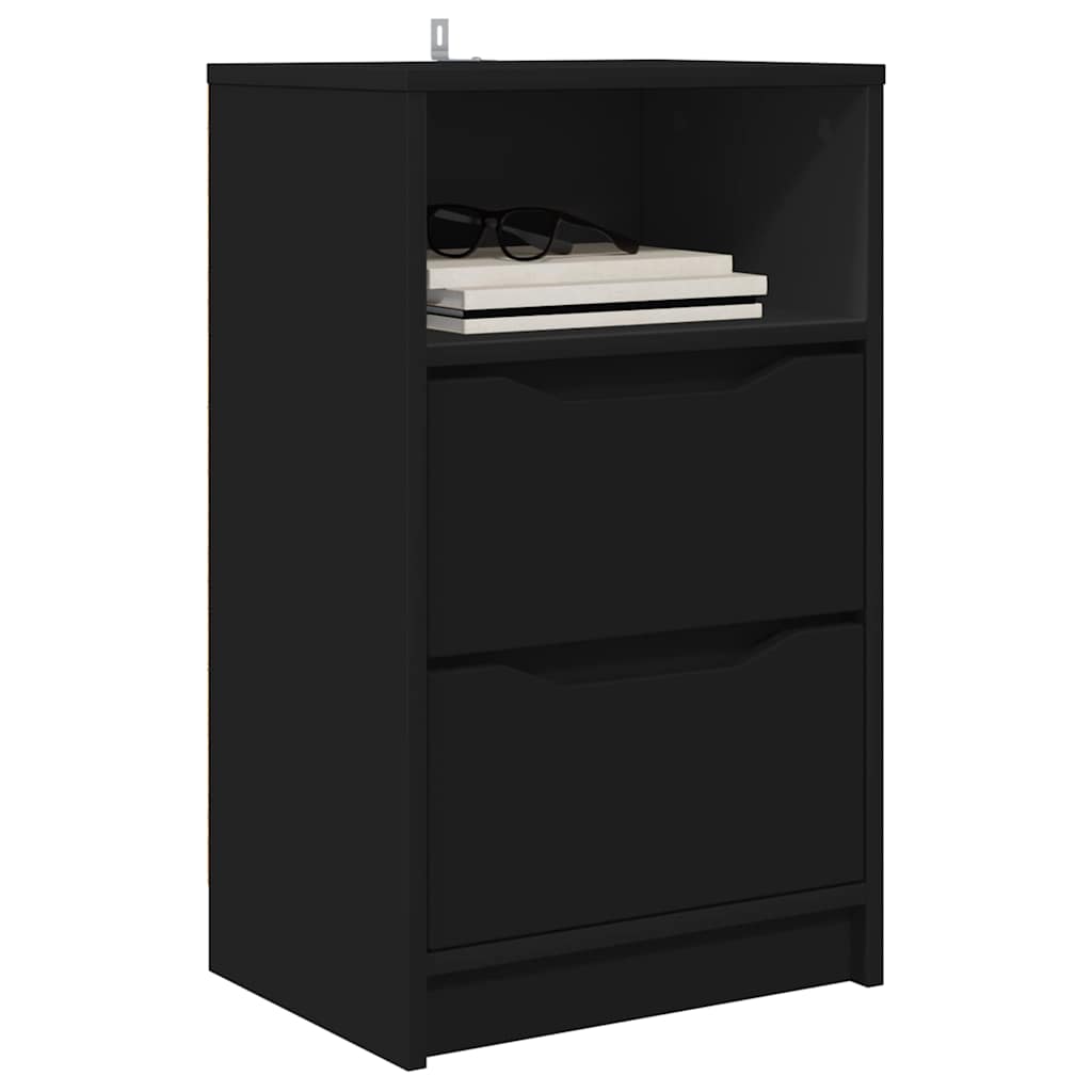 Noptiera cu sertar Negru 40 x 30 x 467 cm Lemn compozit — imaginea 4