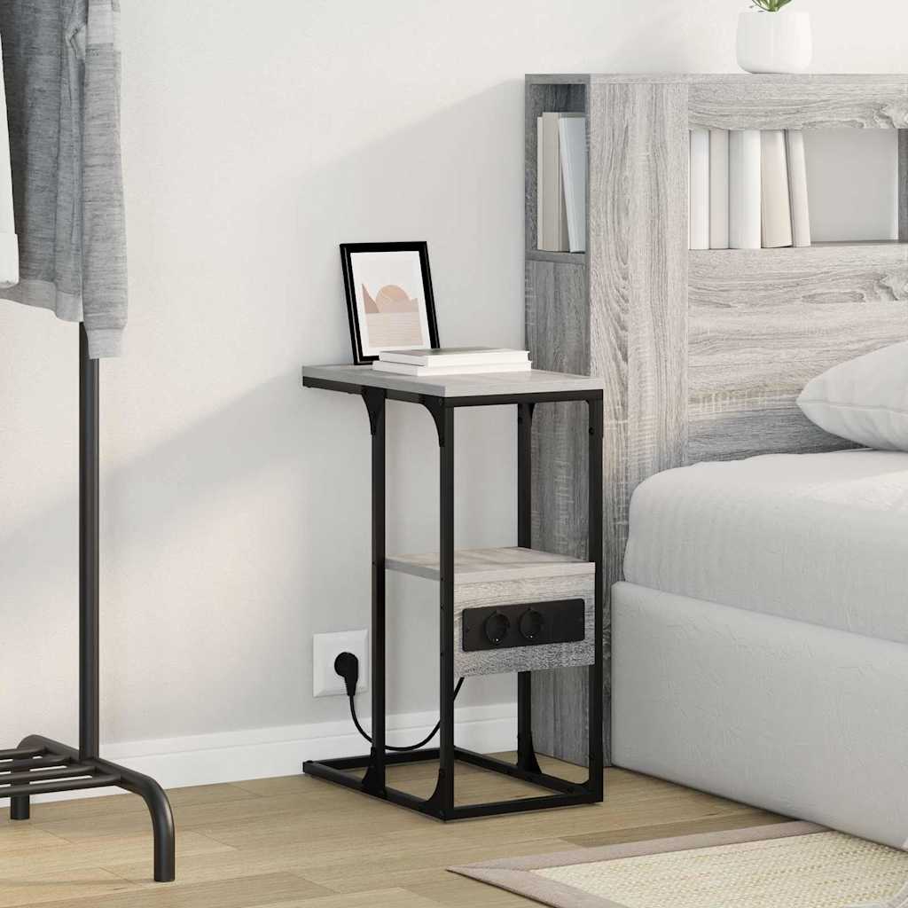 Noptiera cu sertar sonoma gri 41.5 x 26 x 60.5 cm Lemn compozit — imaginea 4