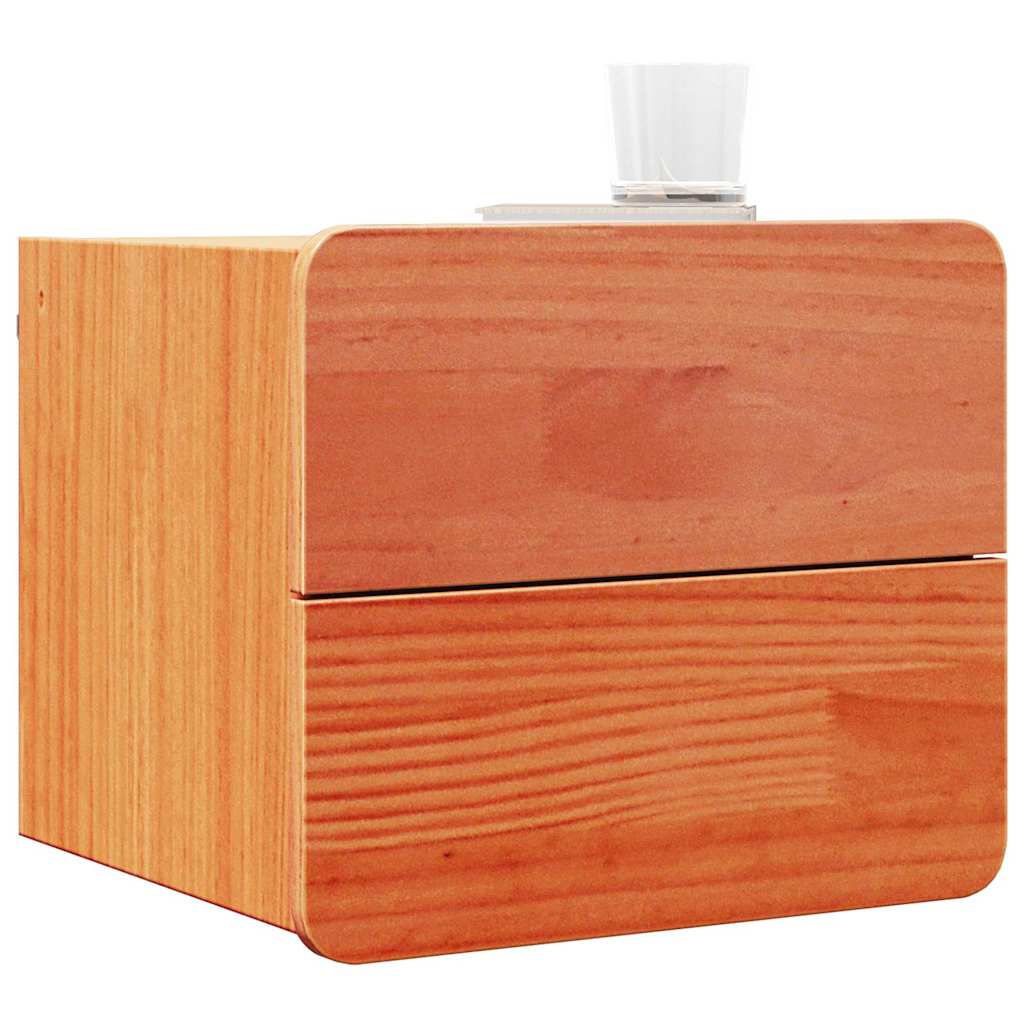 Noptiera cu sertar 2 pcs Maro 39 x 34 x 33 cm Lemn masiv de pin — imaginea 3
