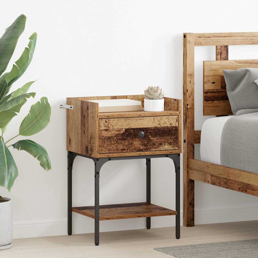 Noptiera cu sertar Lemn vechi 40 x 29 x 60 cm Lemn compozit — imaginea 2