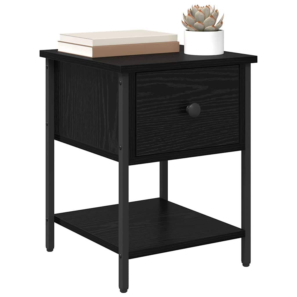 Noptiera cu sertar Stejar Negru 34 x 35,5 x 45 cm Lemn compozit — imaginea 4