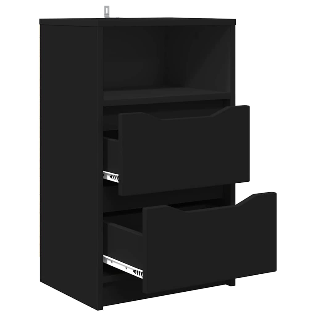 Noptiera cu sertar Negru 40 x 30 x 467 cm Lemn compozit — imaginea 6