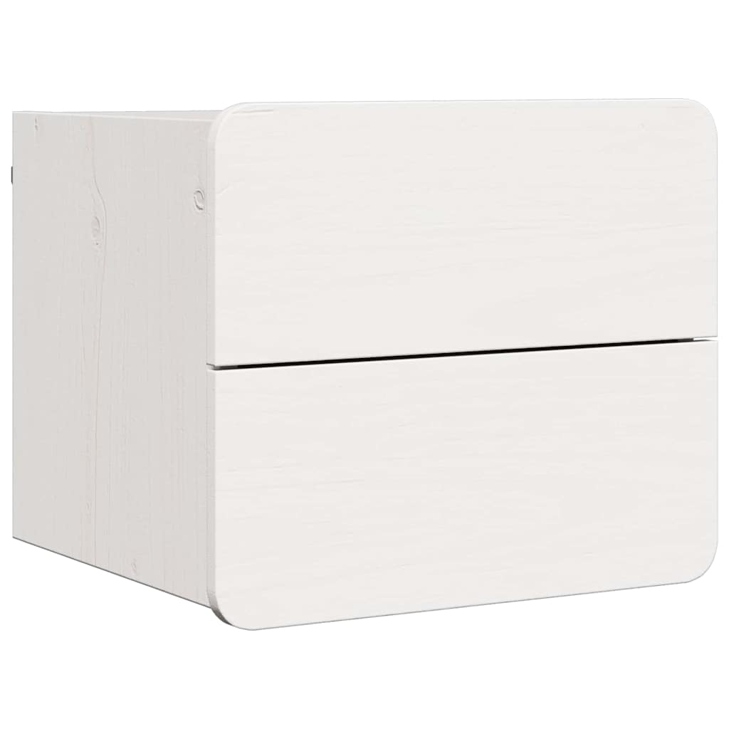 Noptiera cu sertar 2 pcs Alb 39 x 34 x 33 cm Pin masiv — imaginea 5