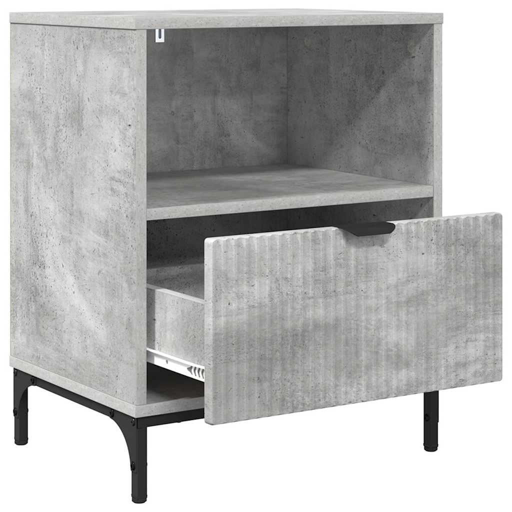 Noptiera cu sertar Gri beton 49 x 36 x 61 cm Lemn compozit — imaginea 6