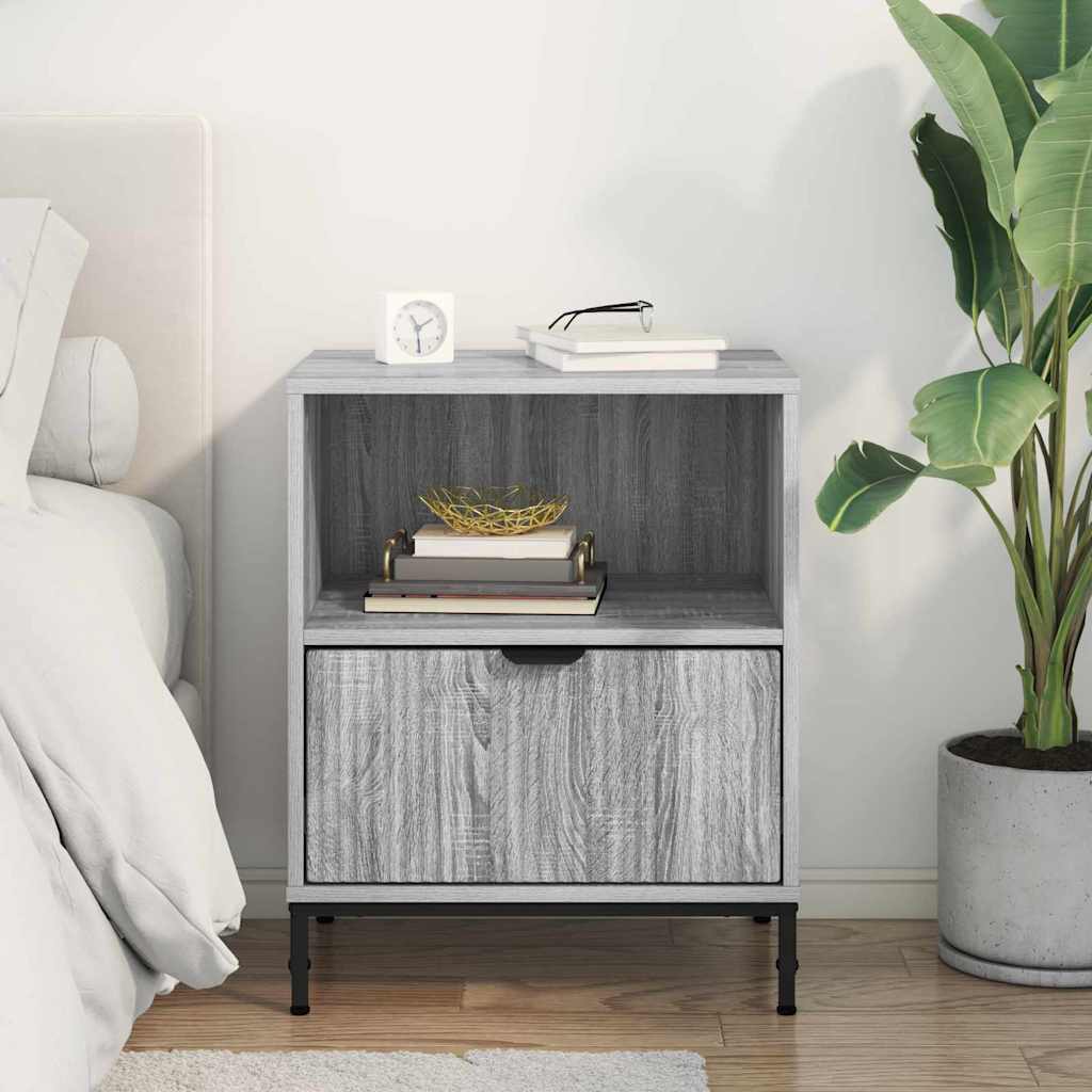 Noptiera cu sertar sonoma gri 49 x 36 x 61 cm Lemn compozit — imaginea 5