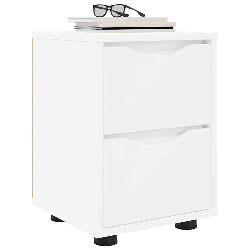 Noptiera cu sertar Alb 30,5 x 30 x 43 cm Lemn compozit — imaginea 4