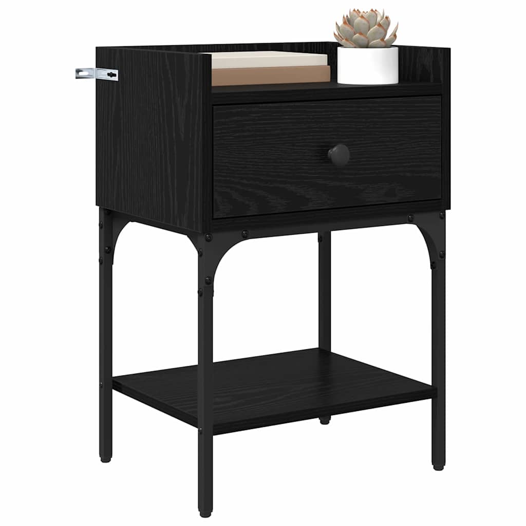 Noptiera cu sertar Stejar negru 40 x 29 x 60 cm Lemn compozit — imaginea 4
