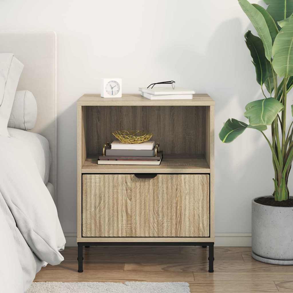 Noptiera cu sertar Stejar sonoma 49 x 36 x 61 cm Lemn compozit — imaginea 5