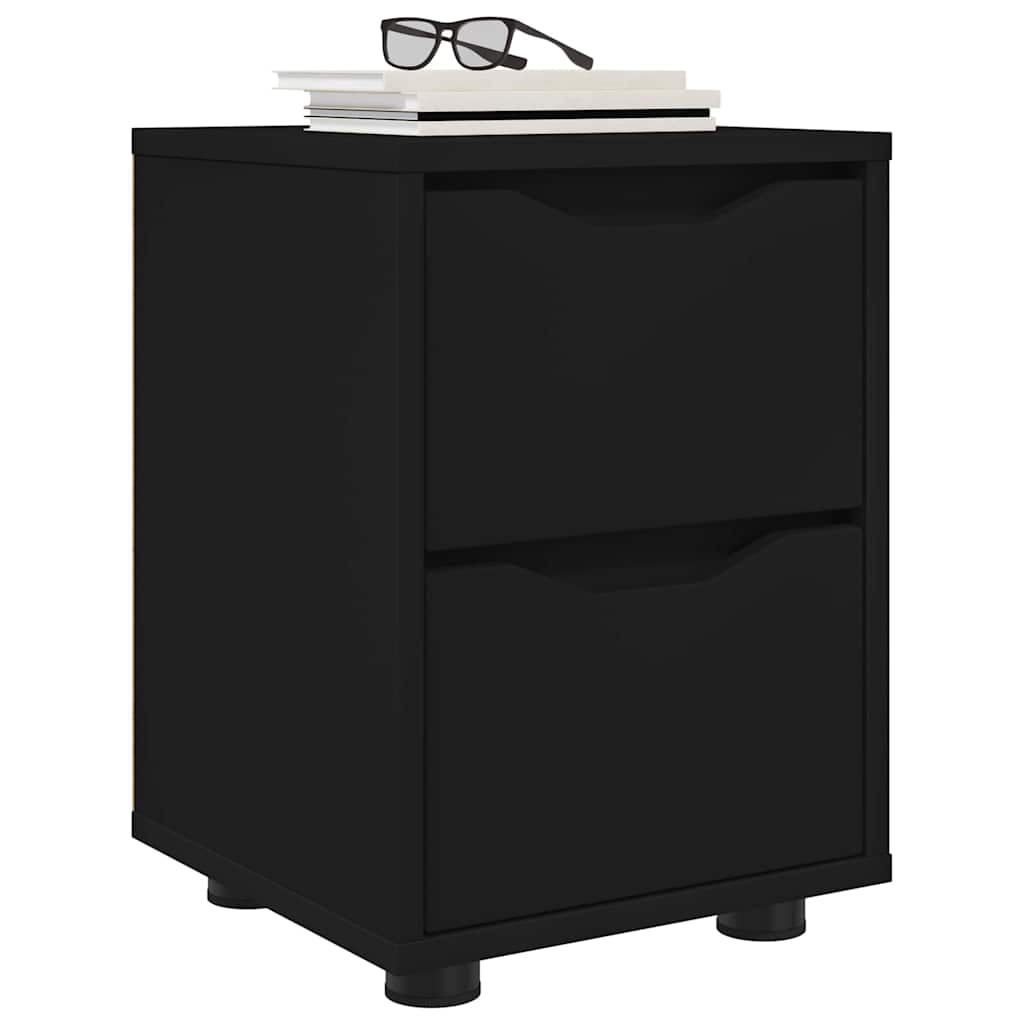 Noptiera cu sertar Negru 30,5 x 30 x 43 cm Lemn compozit — imaginea 4