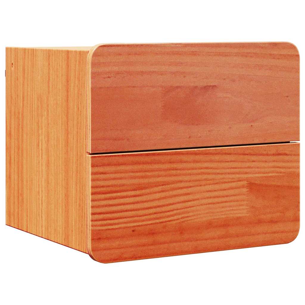 Noptiera cu sertar 2 pcs Maro 39 x 34 x 33 cm Lemn masiv de pin — imaginea 5