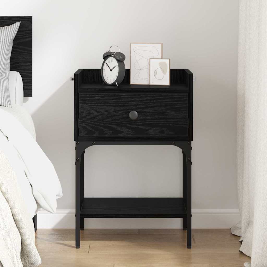 Noptiera cu sertar Stejar negru 40 x 29 x 60 cm Lemn compozit — imaginea 5