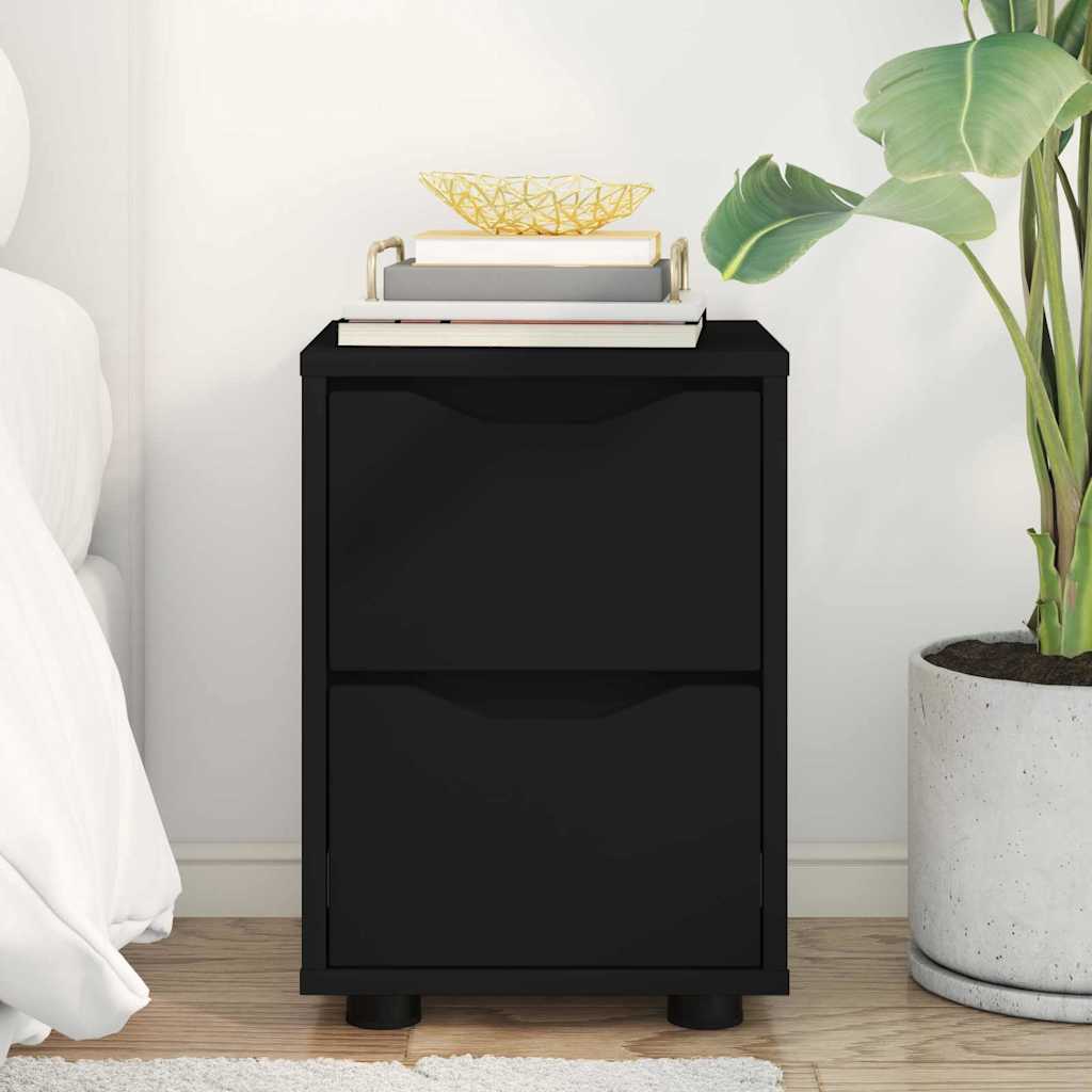 Noptiera cu sertar Negru 30,5 x 30 x 43 cm Lemn compozit — imaginea 5