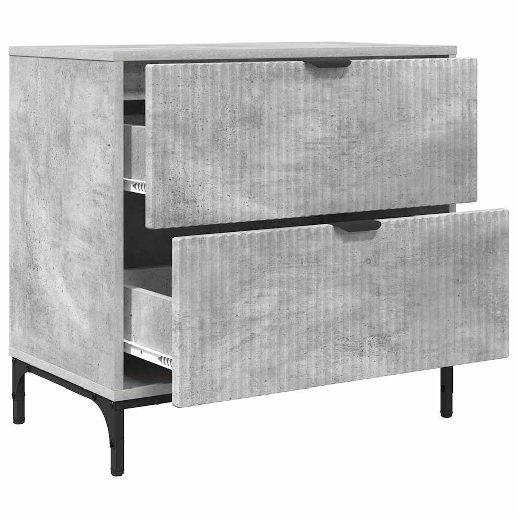 Noptiera cu sertar Gri beton 63.5 x 36 x 61 cm Lemn compozit — imaginea 6