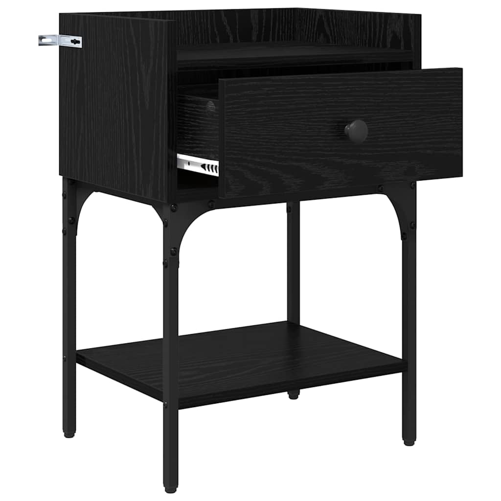 Noptiera cu sertar Stejar negru 40 x 29 x 60 cm Lemn compozit — imaginea 6