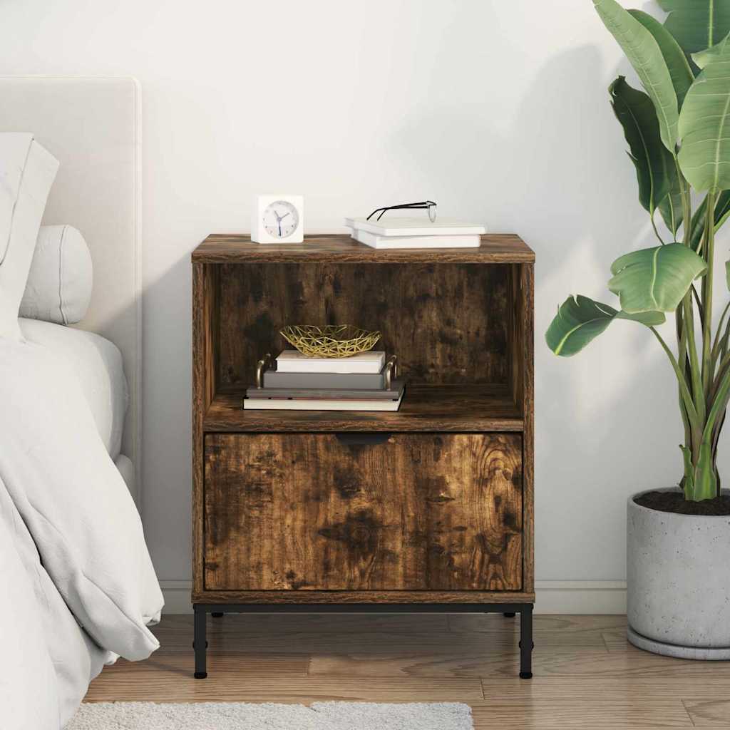 Noptiera cu sertar Stejar afumat 49 x 36 x 61 cm Lemn compozit — imaginea 5