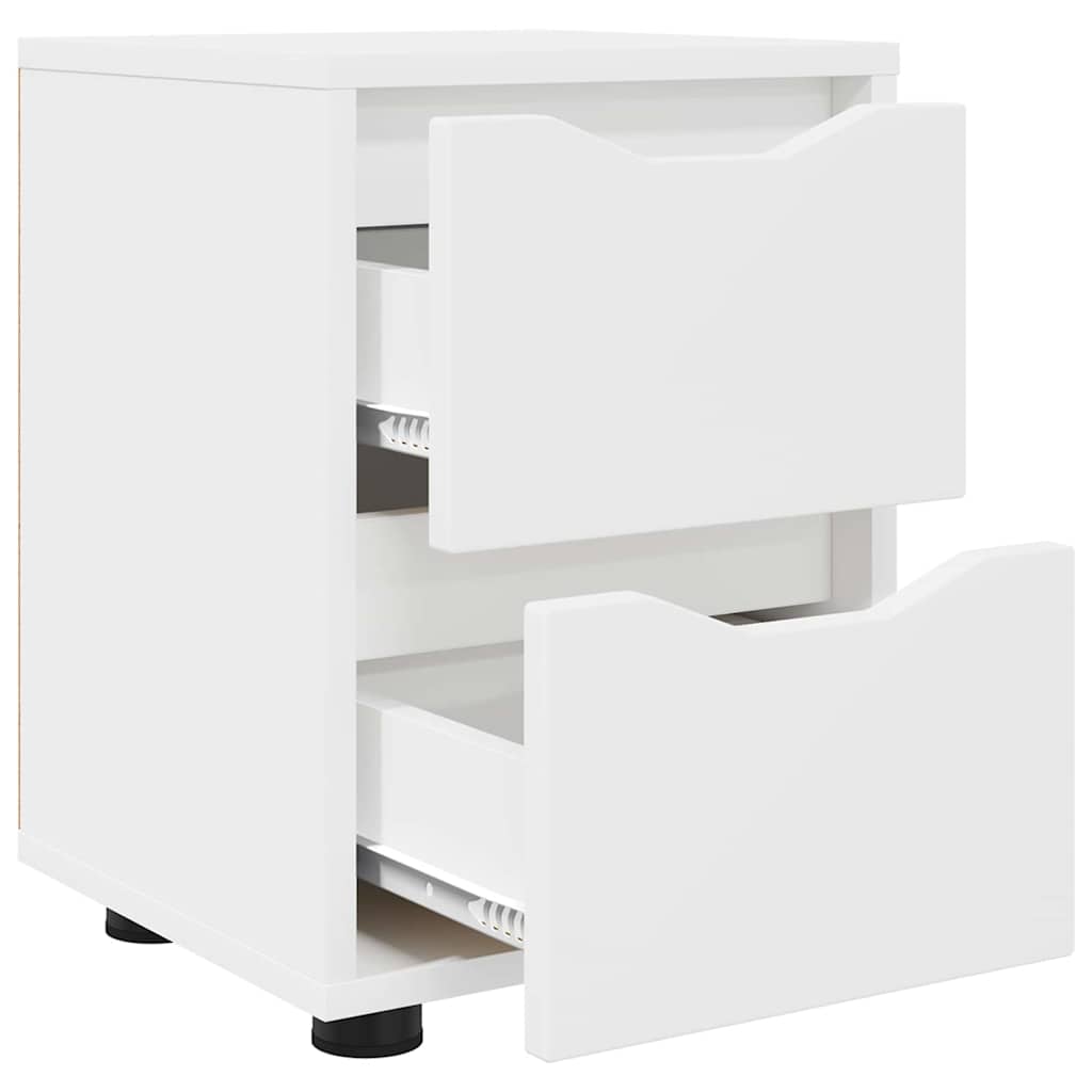 Noptiera cu sertar Alb 30,5 x 30 x 43 cm Lemn compozit — imaginea 6