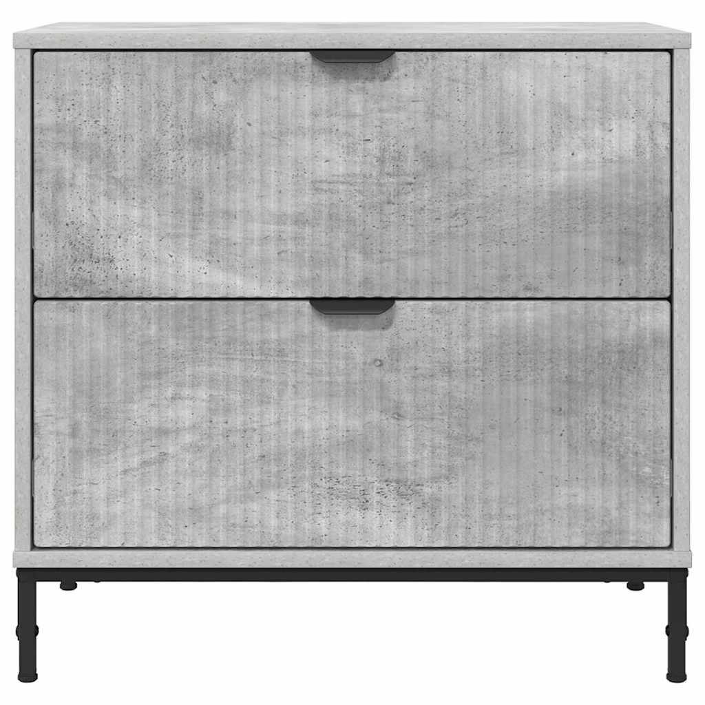 Noptiera cu sertar Gri beton 63.5 x 36 x 61 cm Lemn compozit — imaginea 7