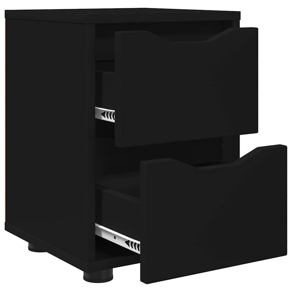 Noptiera cu sertar Negru 30,5 x 30 x 43 cm Lemn compozit — imaginea 6