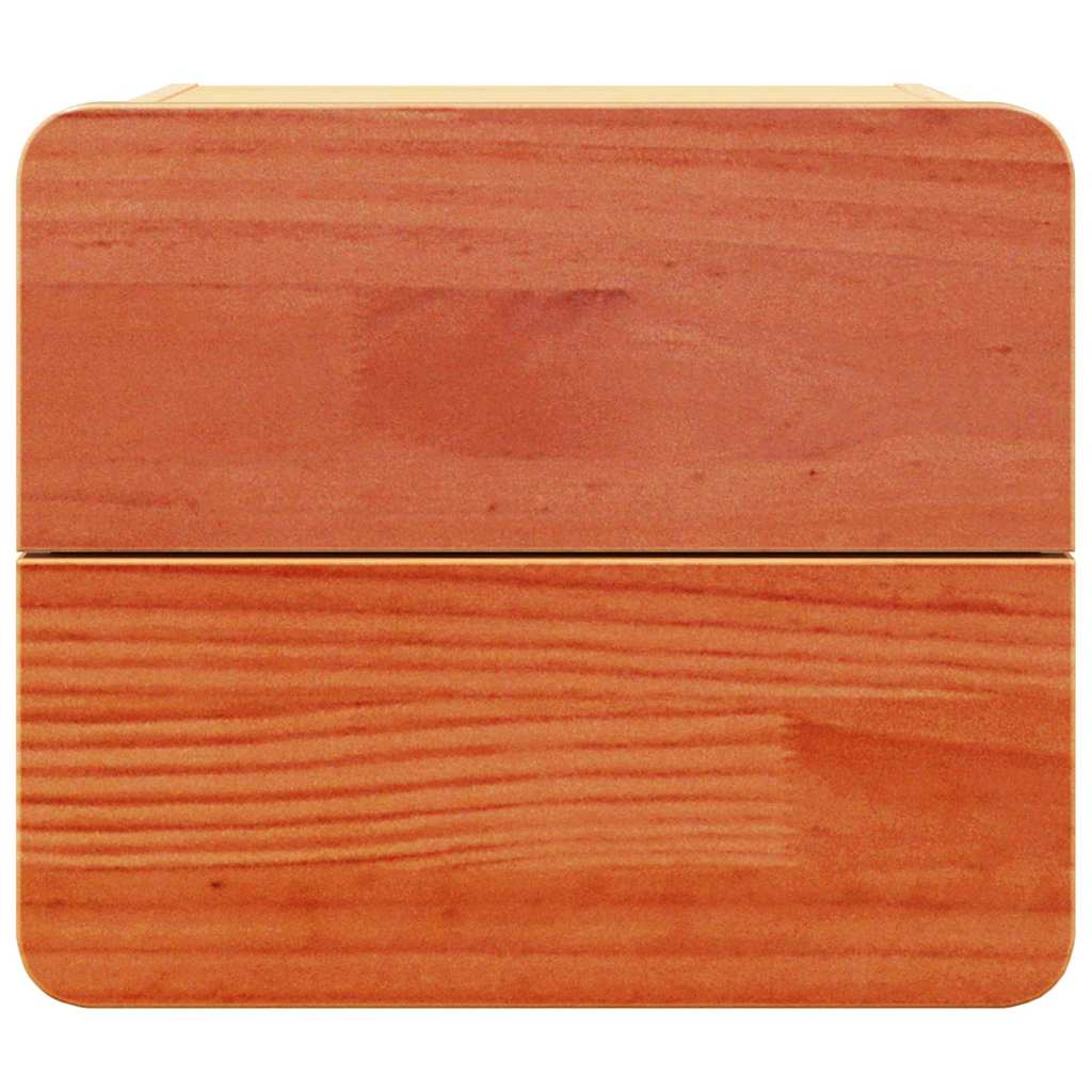 Noptiera cu sertar 2 pcs Maro 39 x 34 x 33 cm Lemn masiv de pin — imaginea 7