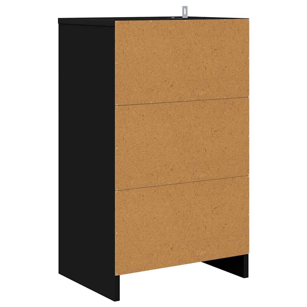 Noptiera cu sertar Negru 40 x 30 x 467 cm Lemn compozit — imaginea 9