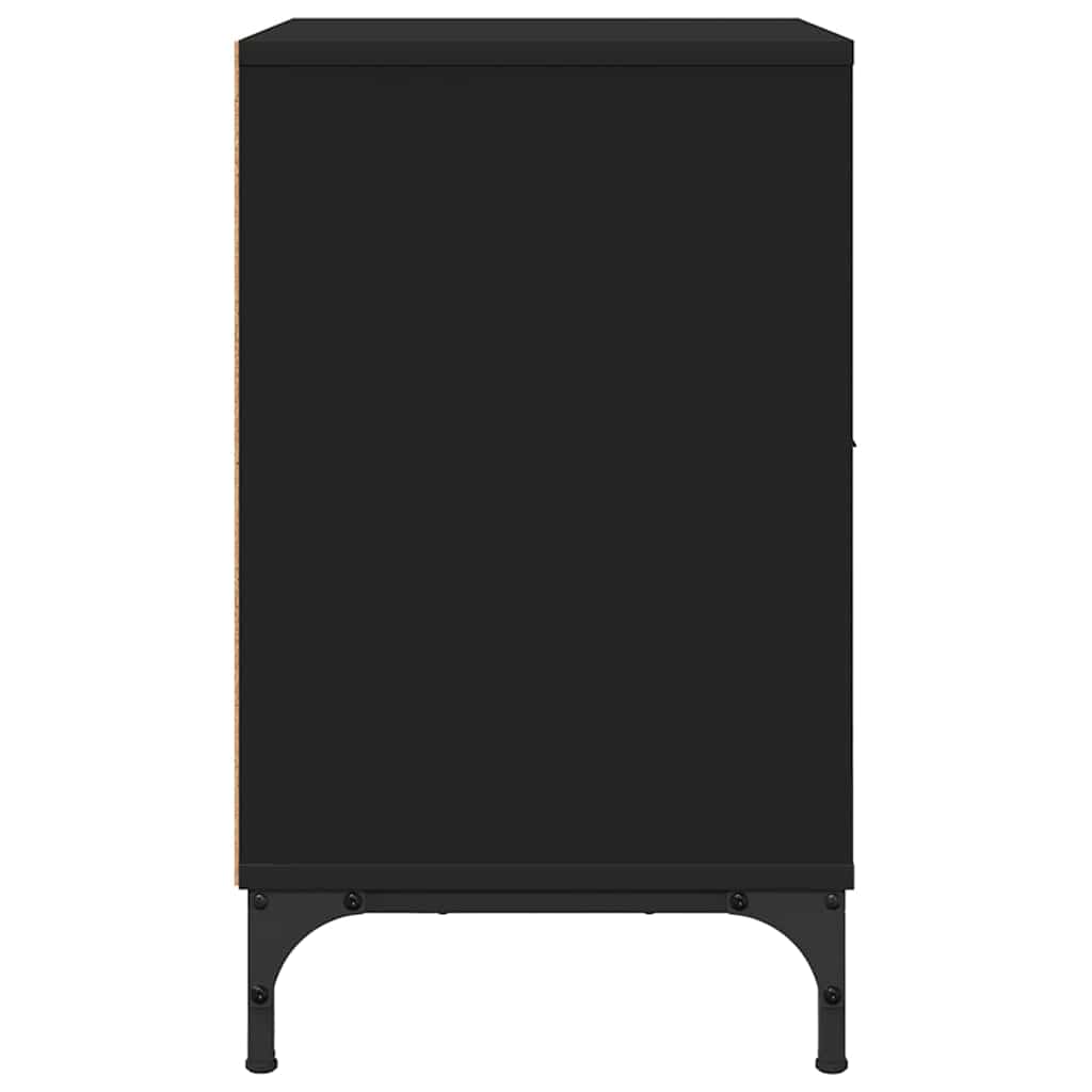 Noptiera cu sertar Negru 49 x 36 x 61 cm Lemn compozit — imaginea 8