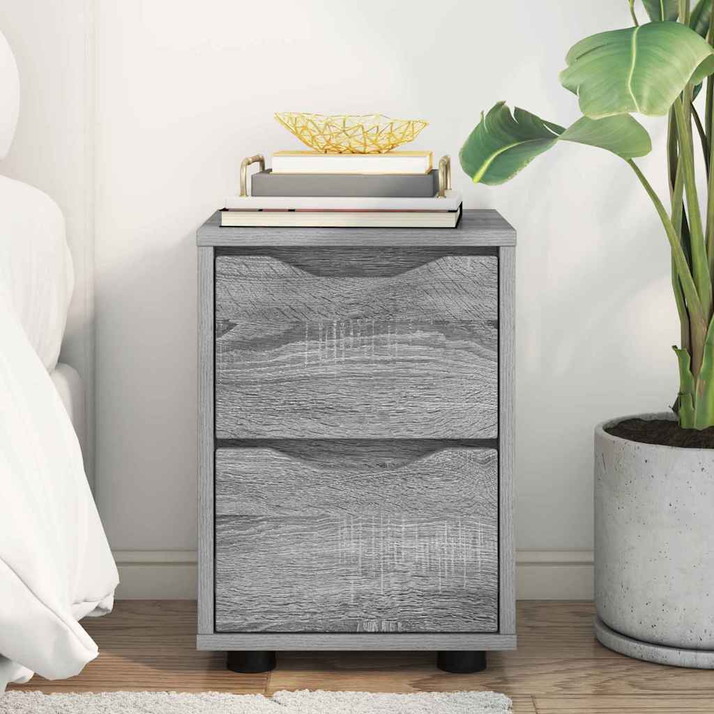 Noptiera cu sertar Gri Sonoma 30,5 x 30 x 43 cm Lemn compozit — imaginea 5