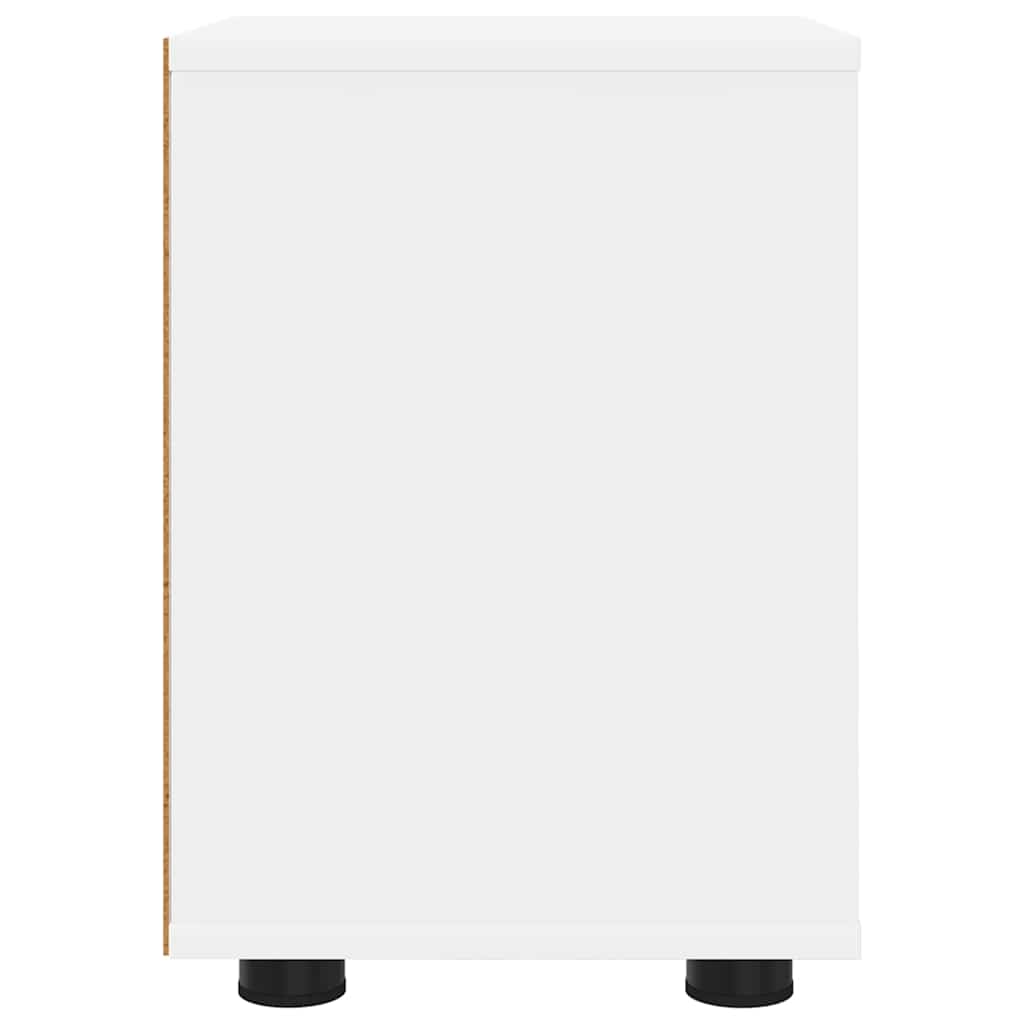 Noptiera cu sertar Alb 30,5 x 30 x 43 cm Lemn compozit — imaginea 8