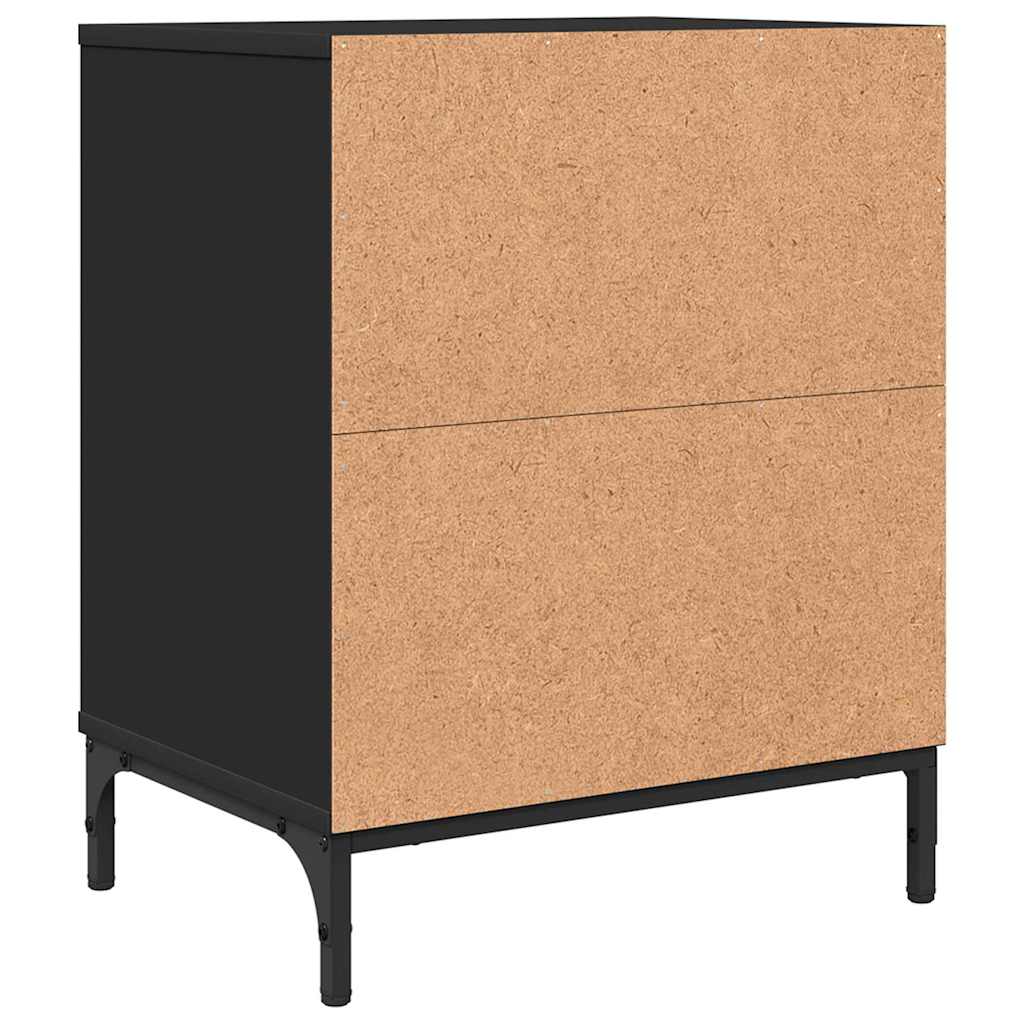 Noptiera cu sertar Negru 49 x 36 x 61 cm Lemn compozit — imaginea 9