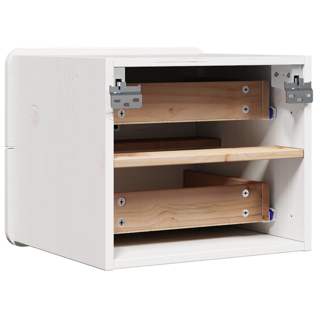 Noptiera cu sertar 2 pcs Alb 39 x 34 x 33 cm Pin masiv — imaginea 9