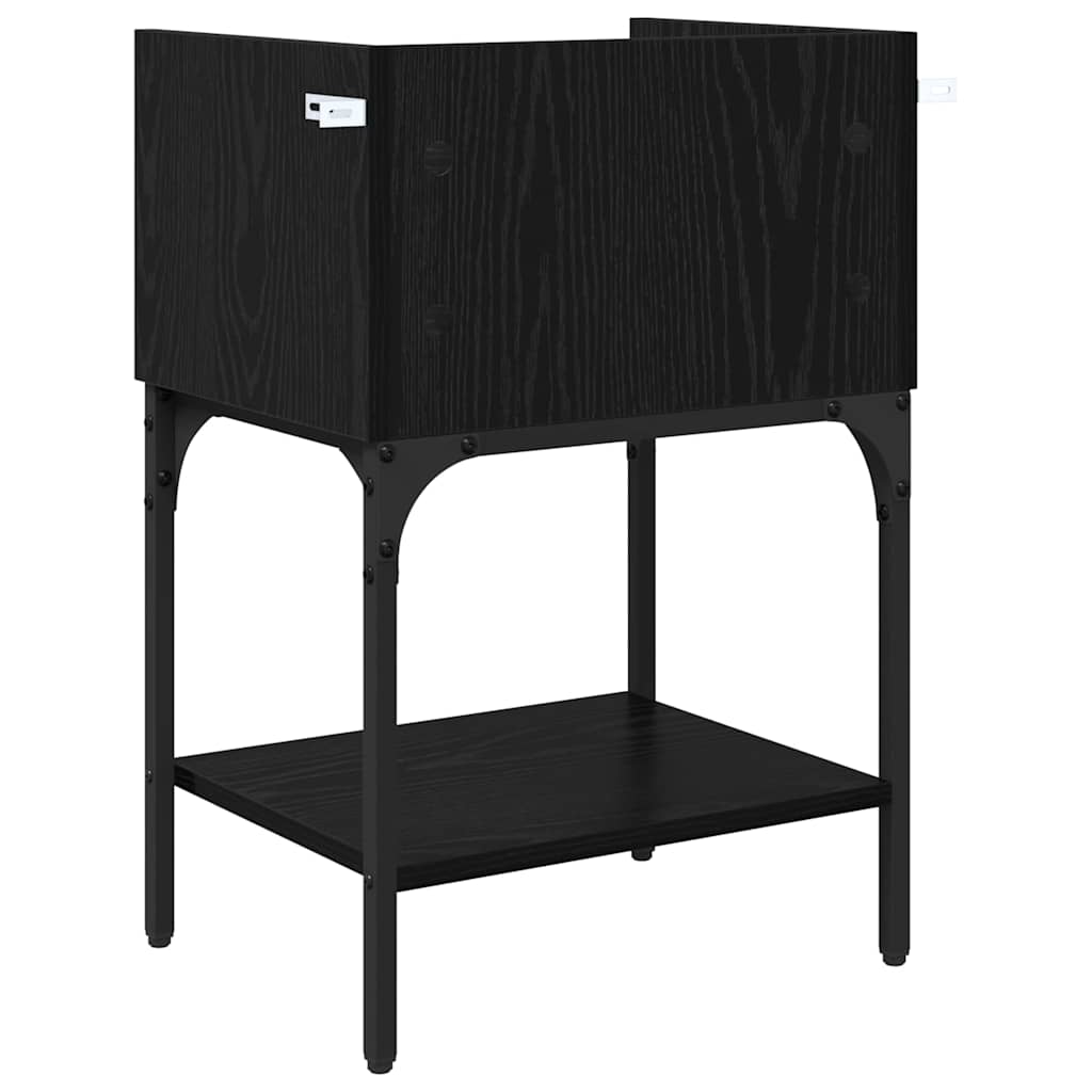 Noptiera cu sertar Stejar negru 40 x 29 x 60 cm Lemn compozit — imaginea 9