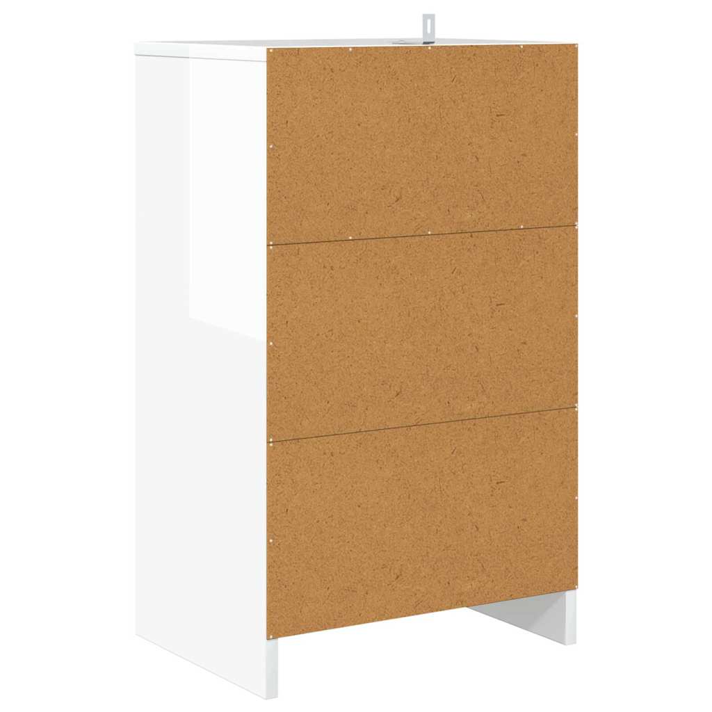 Noptiera cu sertar Alb lucios 40 x 30 x 467 cm Lemn compozit — imaginea 9