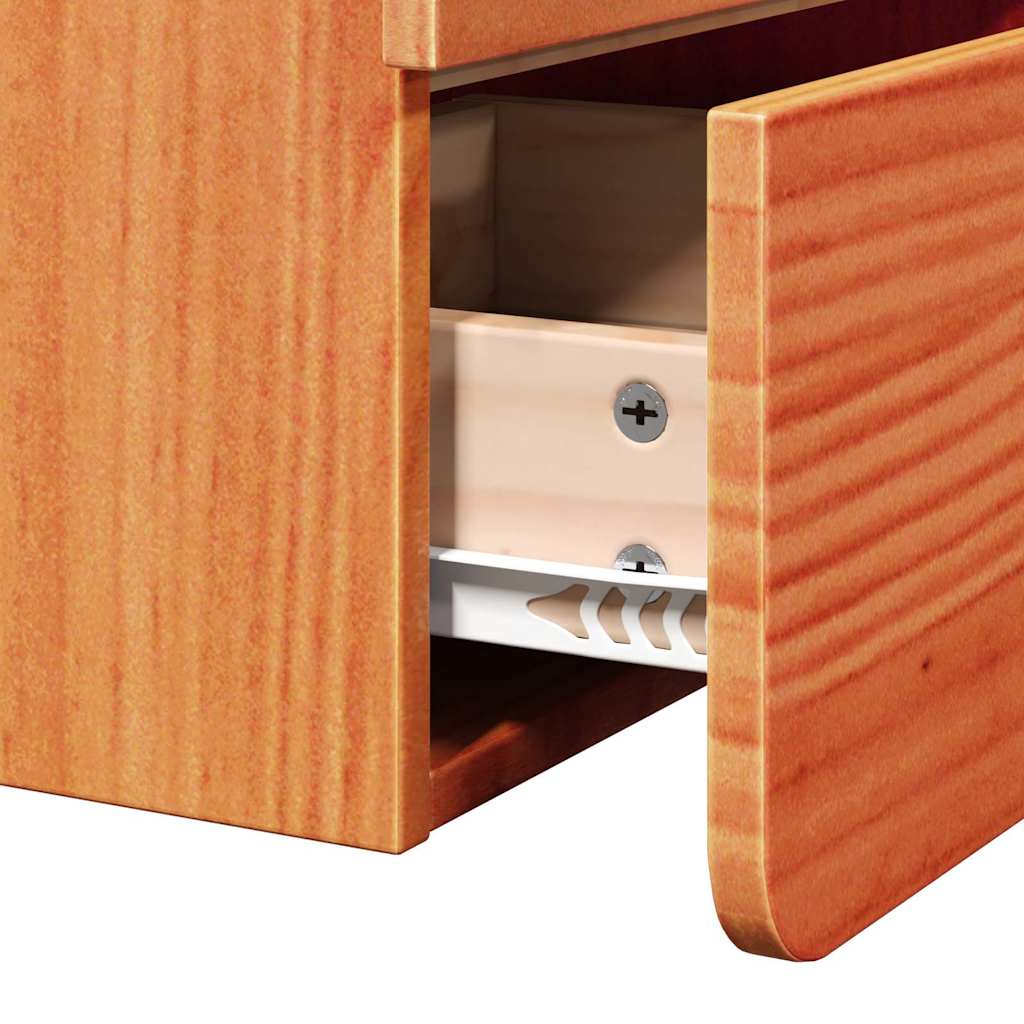 Noptiera cu sertar 2 pcs Maro 39 x 34 x 33 cm Lemn masiv de pin — imaginea 11
