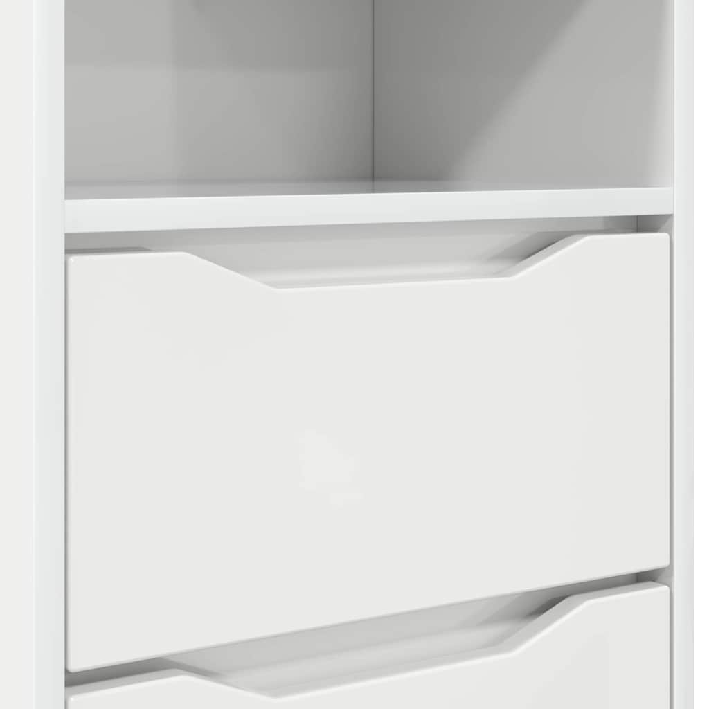 Noptiera cu sertar Alb lucios 40 x 30 x 467 cm Lemn compozit — imaginea 11
