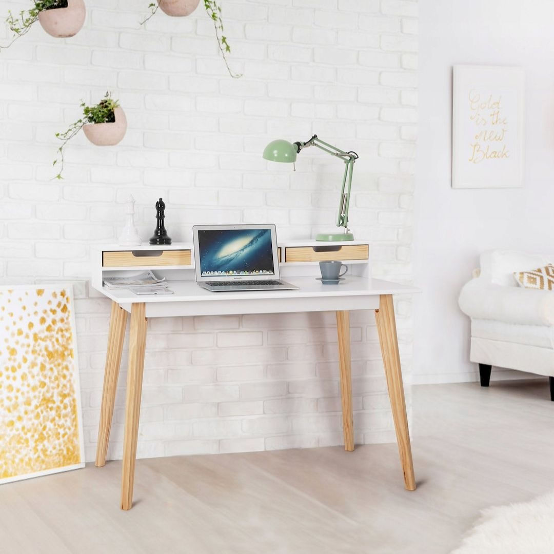 Birou modern Jumi 110x60x90/75 cm – design scandinav, functionalitate si eleganta naturala — imaginea 6