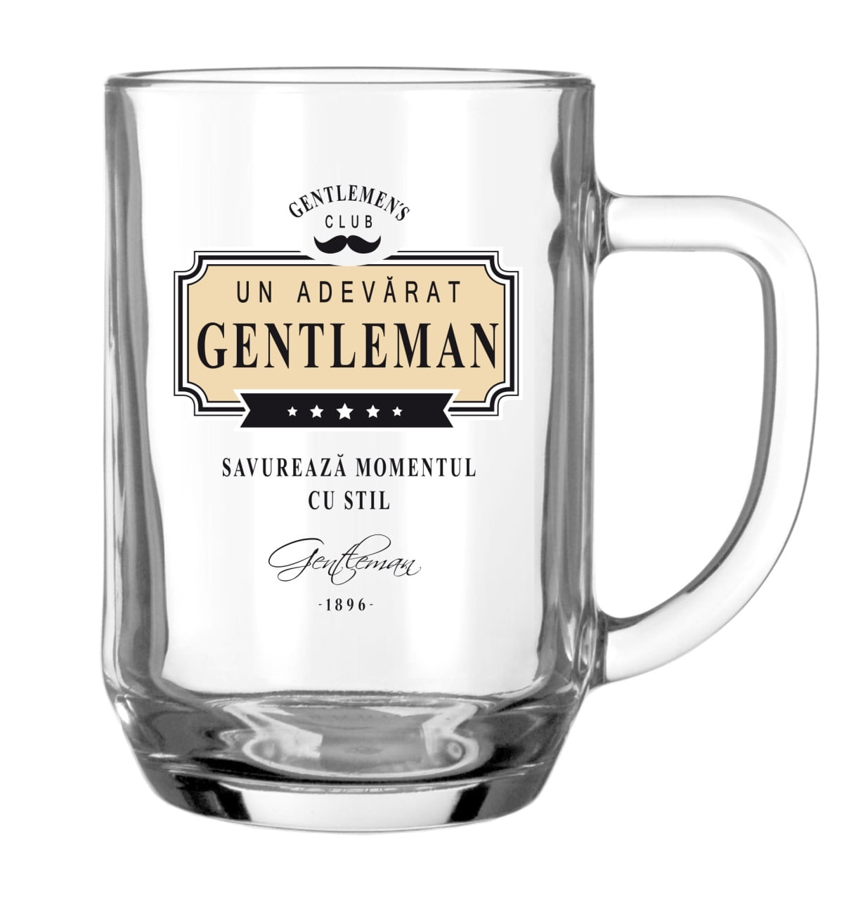 Halba de bere, Gentleman, 500 ml, mesaj funny "savureaza momentul cu stil"