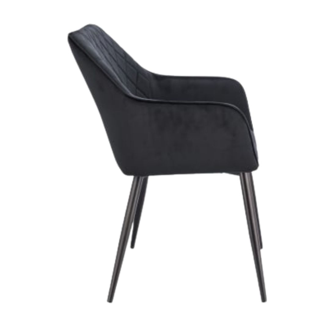 Scaun tapitat din velur negru APIS cu picioare metalice – design modern, confortabil, brand Jumi — imaginea 3