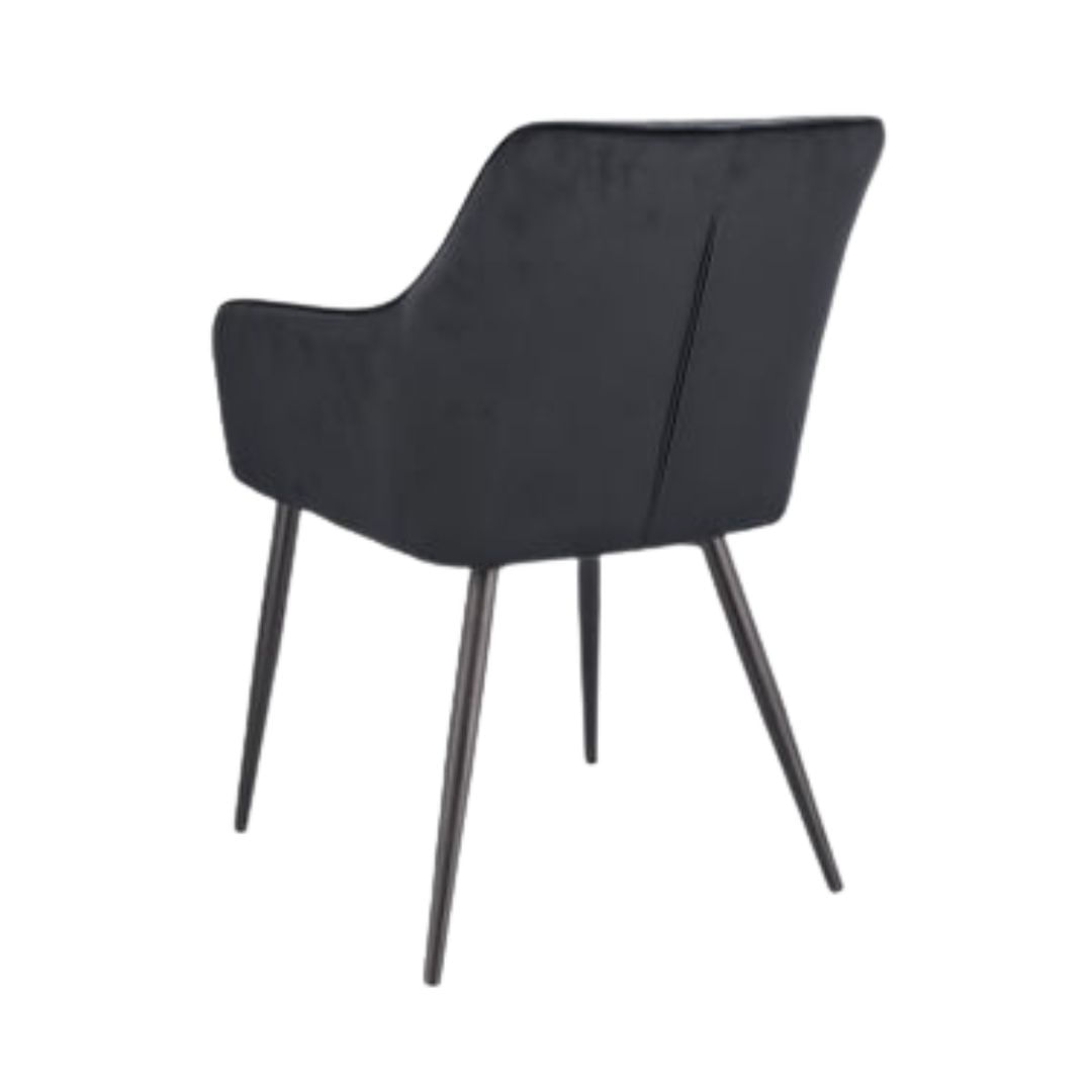 Scaun tapitat din velur negru APIS cu picioare metalice – design modern, confortabil, brand Jumi — imaginea 4