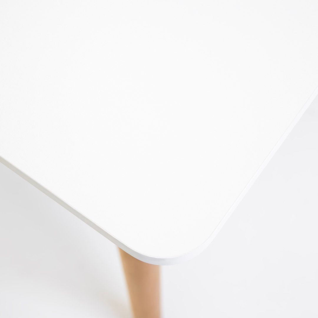 Masa dreptunghiulara alba moderna JUMI, 120x80x72 cm, pentru dining sau birou