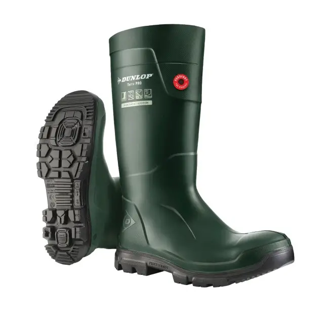 Cizme de protectie, DUNLOP, material Purofort, culoare verde, Purofort, TerraPRo