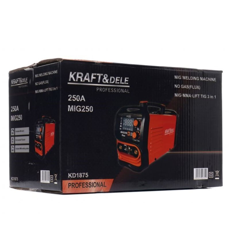 Aparat de sudura, 250A MIG/MMA/LIFT TIG, KD1875, Kraft&Dele