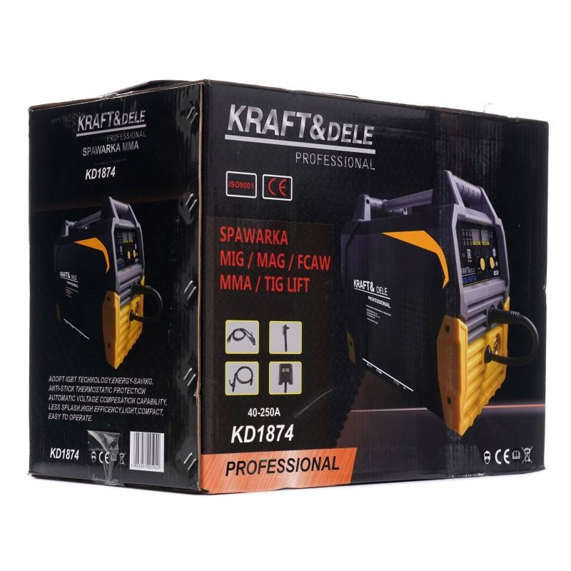 Aparat de sudura, kraft&dele, tip MIG/MAG/FCAW/MMA/TIG, 40-250A, KD1874