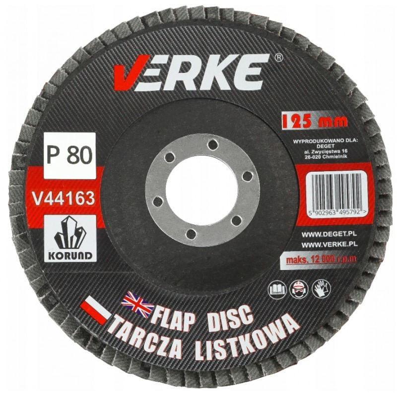 Disc slefuire metal si lemn, 125mm P80, V44163, Verke